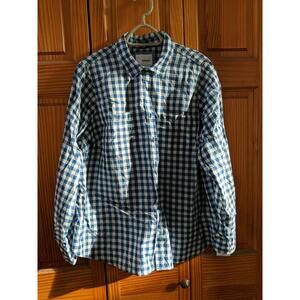 Sonoma Blue and White Checkered Women's Top